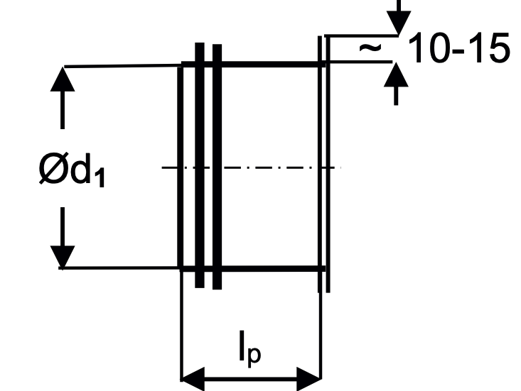 Recht aftakstuk 90° met rubber in gegalvaniseerd staal - diameter 100mm - APG100